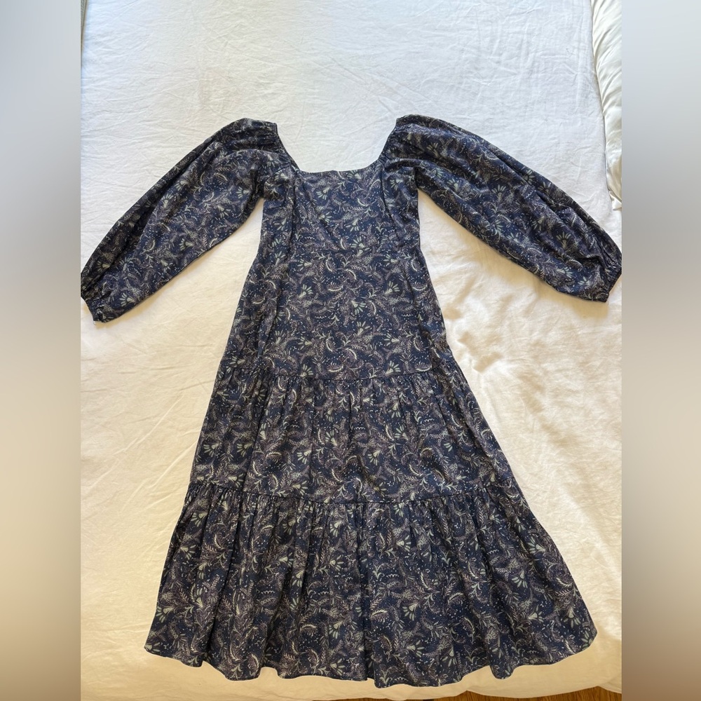 Lucy Paris Navy and Olive Patterned Skirt